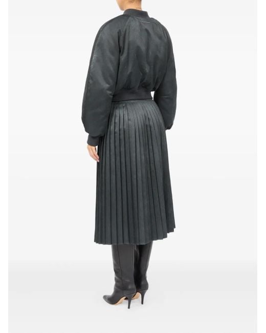 MM6 by Maison Margiela Black Cropped Bomber Jacket