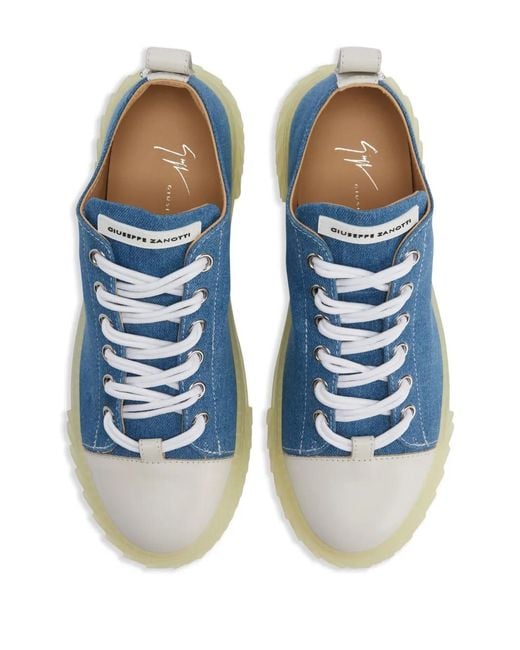 Giuseppe Zanotti Blue Urchin Denim Sneakers for men