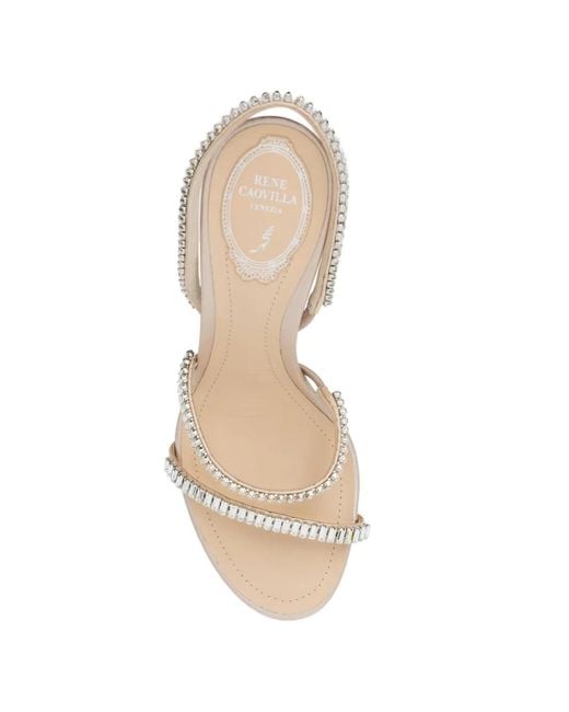 Rene Caovilla White 100Mm Crystal-Embellished Sandals