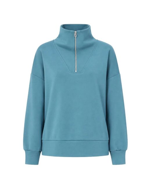Varley Blue Hawley Half-Zip Sweater
