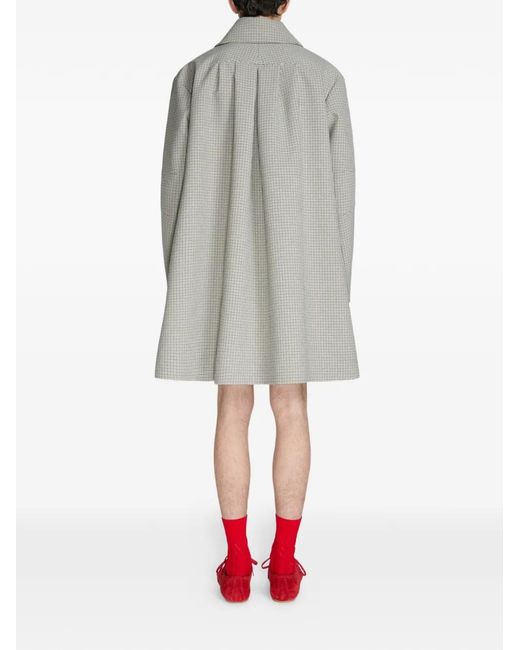 Dries Van Noten Gray Gingham Coat for men