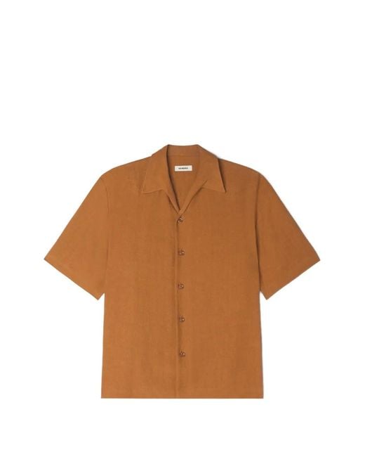 Sandro Brown Linen Shirt for men