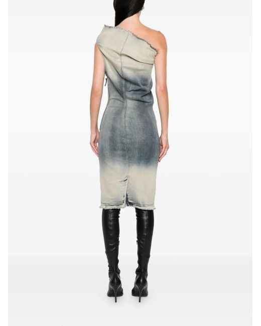 Vestido corto de una sola manga Rick Owens de color Gray