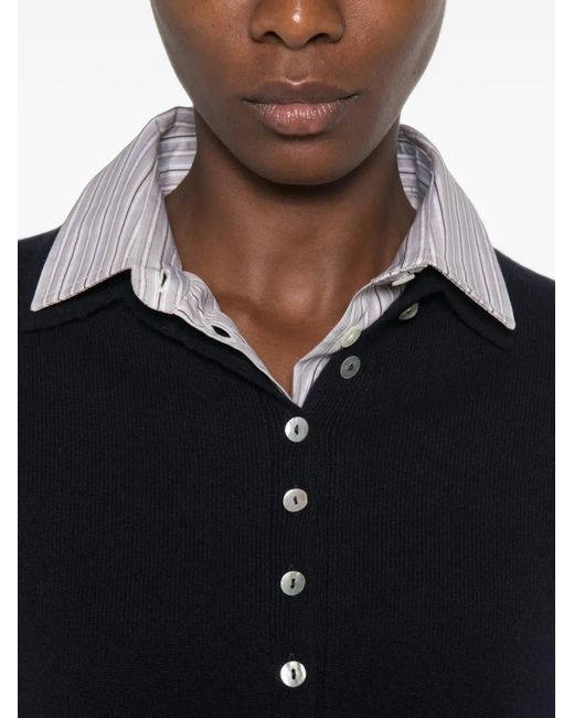 Be You Blue Button-Up Polo Sweater