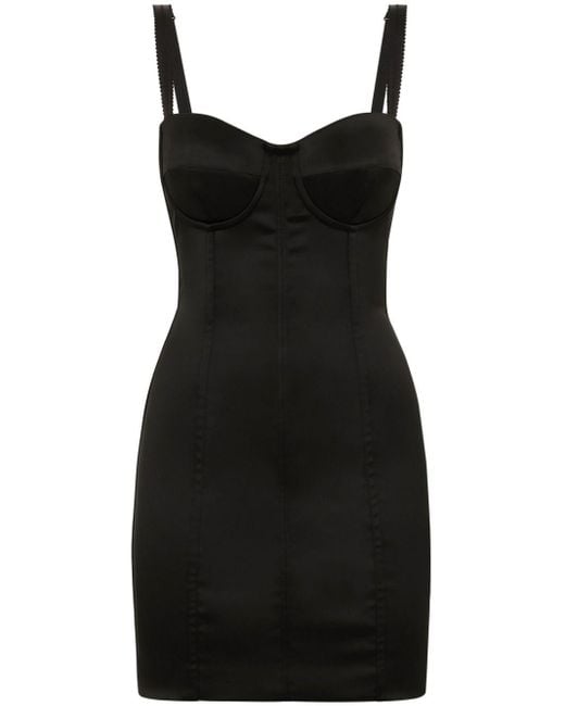 Dolce & Gabbana Satijnen Mini-jurk in het Black