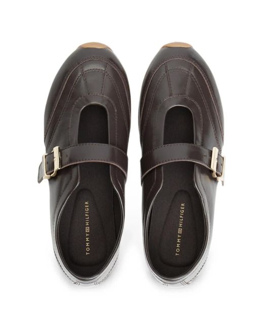 Tommy Hilfiger Gray Buckle-Fastening Leather Sneakers