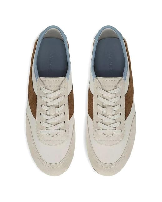 Vince White La Runner Leather Sneakers