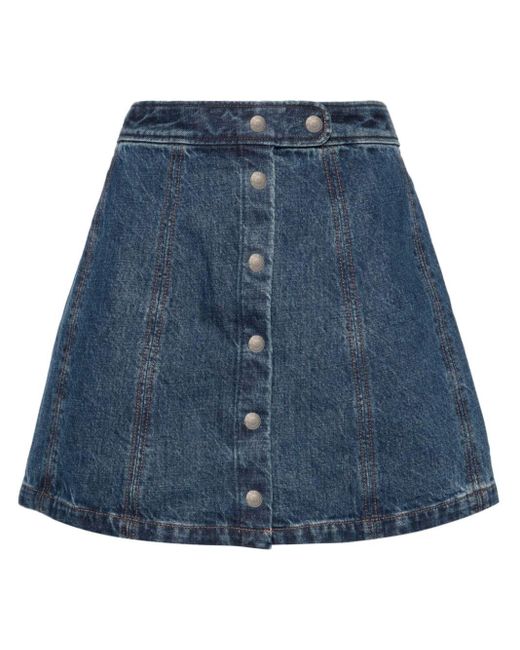 A.P.C. Blue A-line Denim Miniskirt