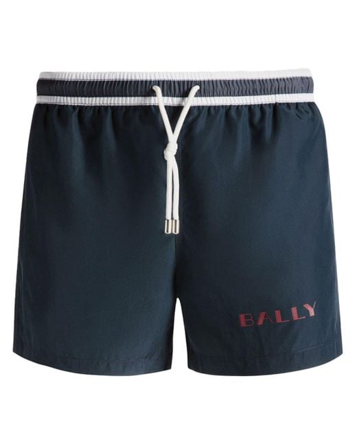 Bally Blue Logo-print Recycled-polyester Swim Shorts for men