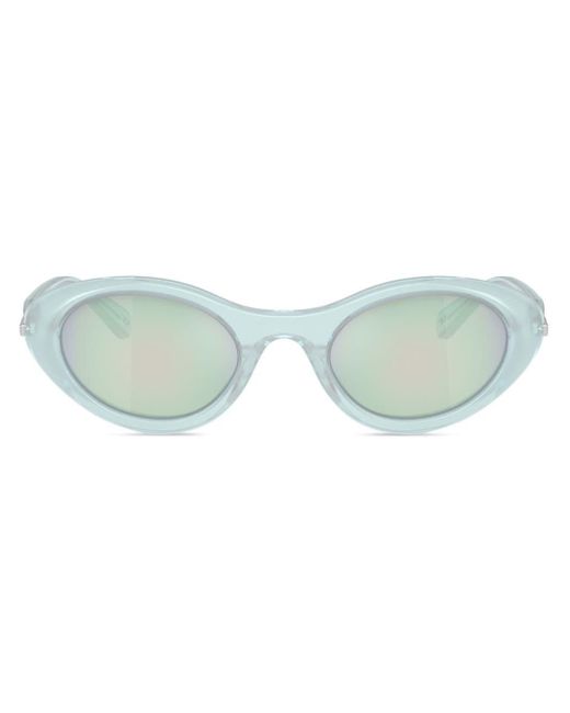 DIESEL Blue Logo-plaque Oval-frame Sunglasses