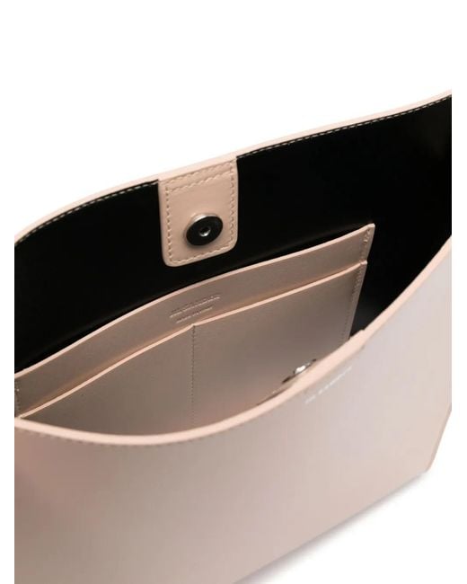 Jil Sander Pink Tangle Leather Shoulder Bag