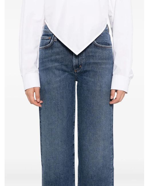 Agolde Blue Harper Straight Jeans