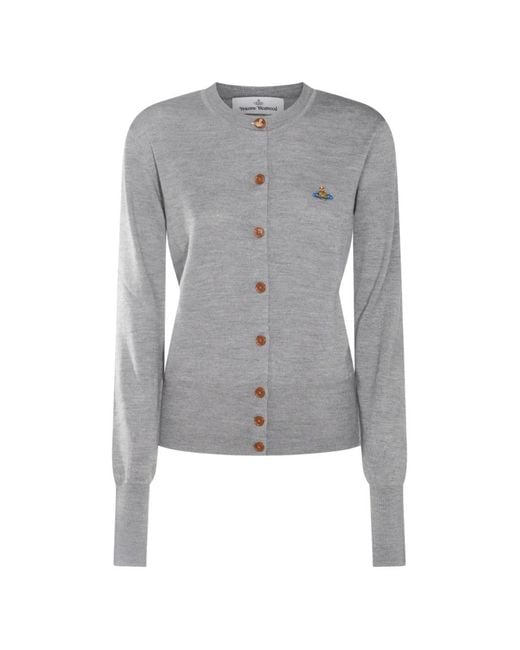 Vivienne Westwood Gray Bea Button-Up Cardigan