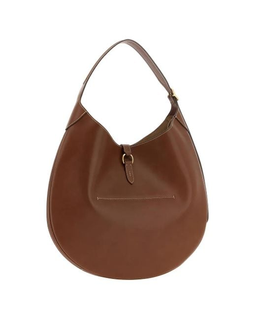 Polo Ralph Lauren Brown Polo Id Leather Shoulder Bag