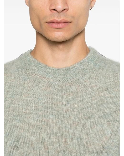Amaranto Green Brushed-Knit Sweater for men