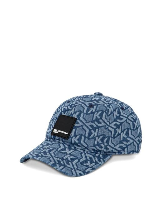 Karl Lagerfeld Blue Casquette À Patch Logo Devant