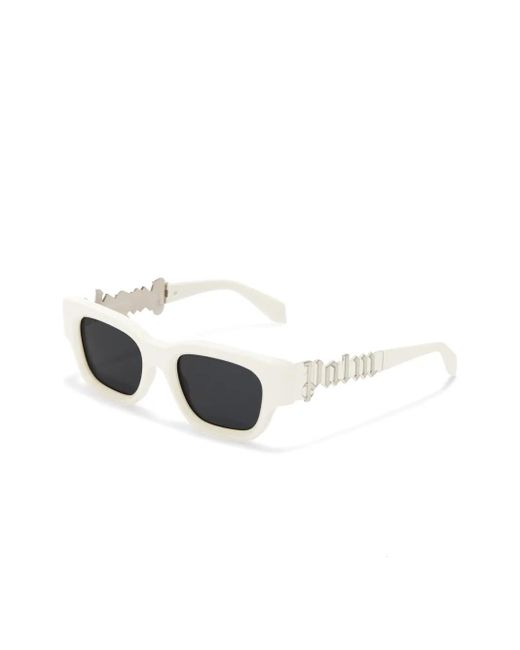 Palm Angels Black Posey Rectangular-Frame Sunglasses
