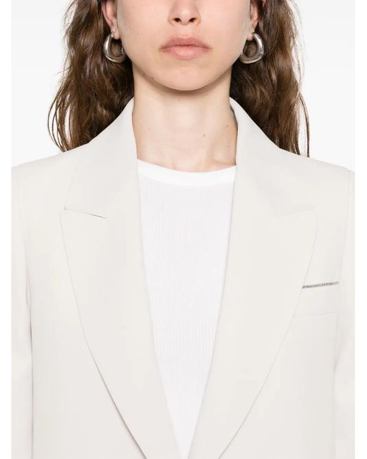 Peserico White Single-Breasted Blazer