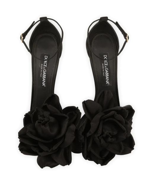 Dolce & Gabbana Black Dolce & Gabbana Keira Satin Heel Sandals