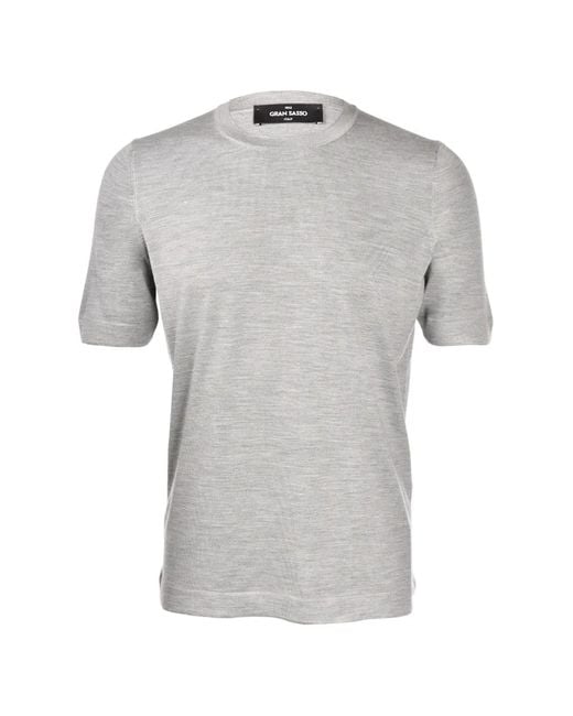 Gran Sasso Gray Crew-Neck T-Shirt for men