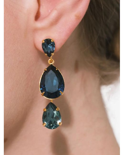 Jennifer Behr Blue Natalina Teardrop Natalina Earrings