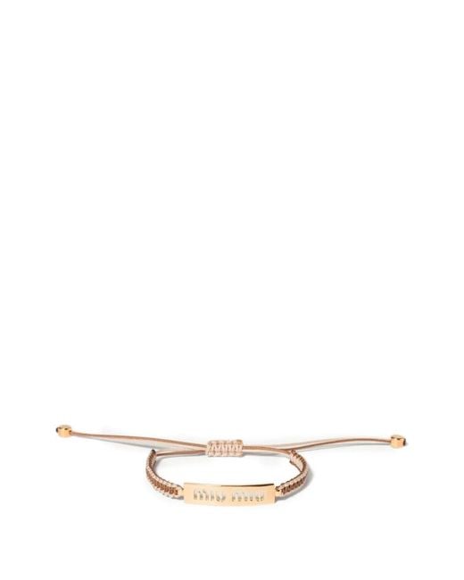 Miu Miu White Cotton And Metal Bracelet