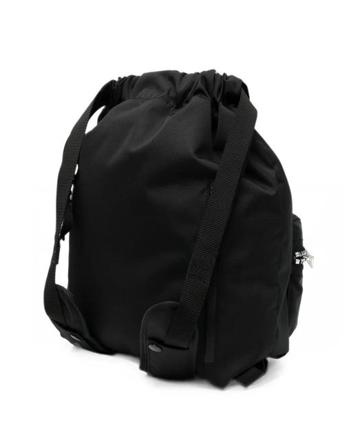 Sacai Black Drawstring Zip-Pocket Backpack