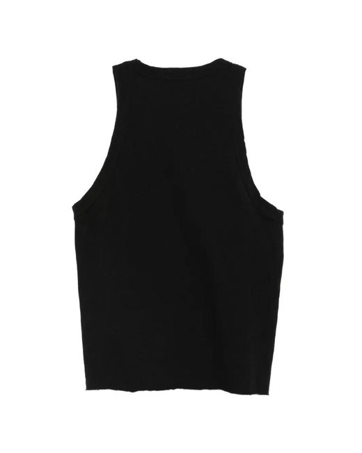 James Perse Black Round-Neck Sleveless Tank Top