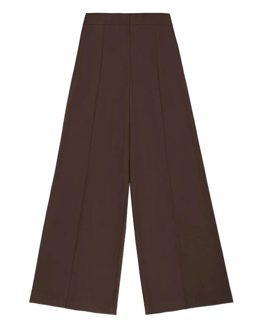 Bally Brown Wool Palazzo Pants