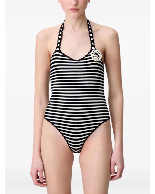 Claudie Pierlot Black Gestreifter Body