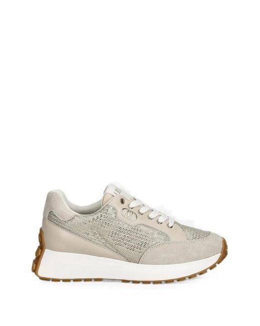 Liu Jo White Suede-Trim Panelled Sneakers