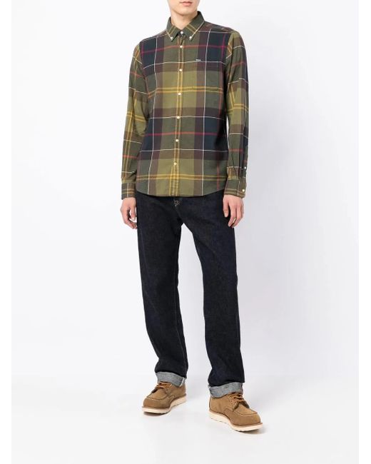 Barbour Green Glendaletailored Long-Sleeve Shirt for men