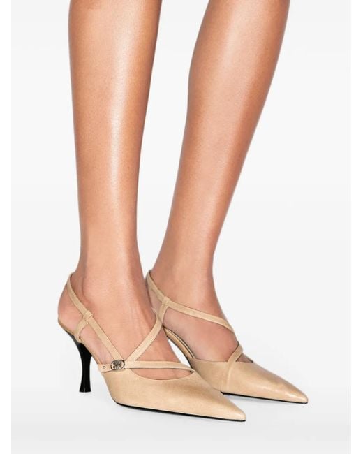 Tory Burch White Double T Buckle Pumps