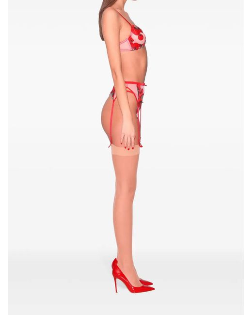 Fleur du Mal Pomodoro Embroidered V-String