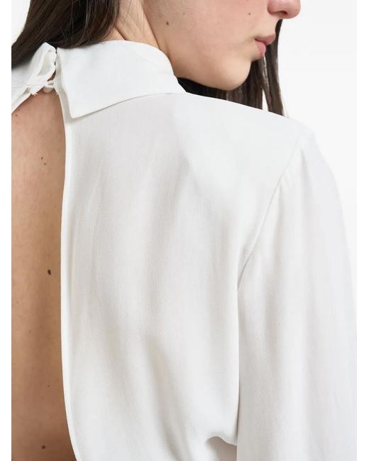 Elisabetta Franchi White Open-Back Button Shirt