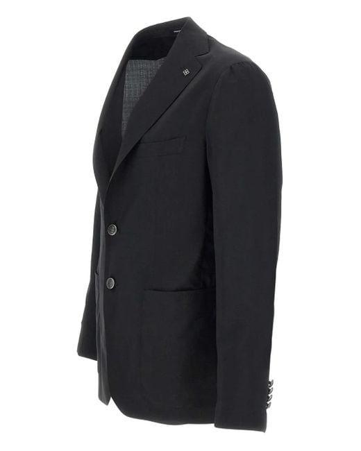 Tagliatore Black Two-Button Blazer for men