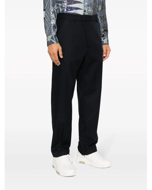 424 Blue Asymmetric Button-Fastening Wide-Leg Trousers for men