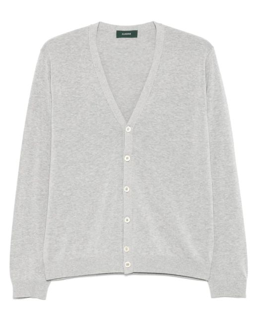 メンズ Zanone リブカーディガン Gray