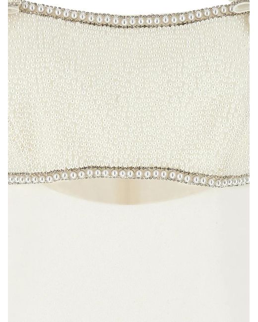 Self-Portrait White Rhinestone-Embellished Dress