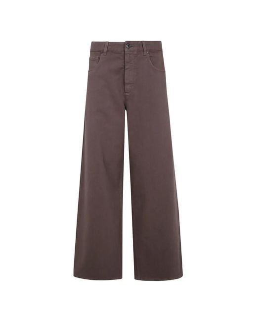 Brunello Cucinelli Brown Wide-Leg Trousers