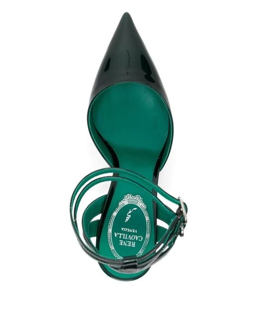 Rene Caovilla Green 80Mm Leather Pumps