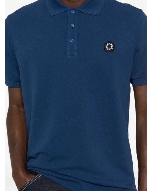Polo À Patch Logo KENZO pour homme en coloris Blue