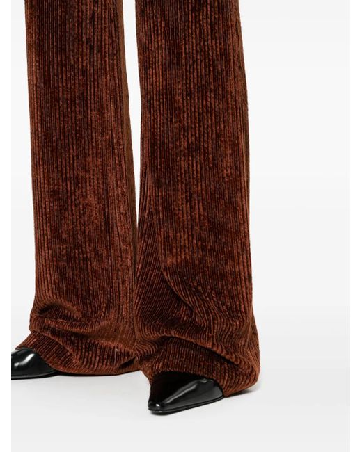 Alberta Ferretti Brown Cordoroy Flared Trousers