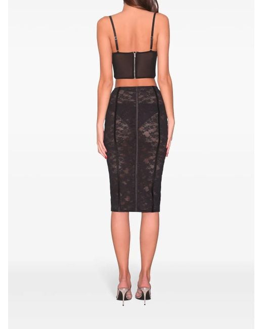 Fleur du Mal Black Longline Mesh Bustier