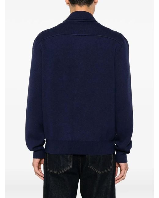 Tom Ford Blue Button-Up Chest-Pocket Shirt Jacket for men