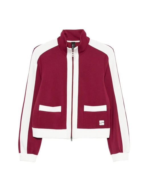 Marc Cain Red Zip-Fastening Sweatshirt