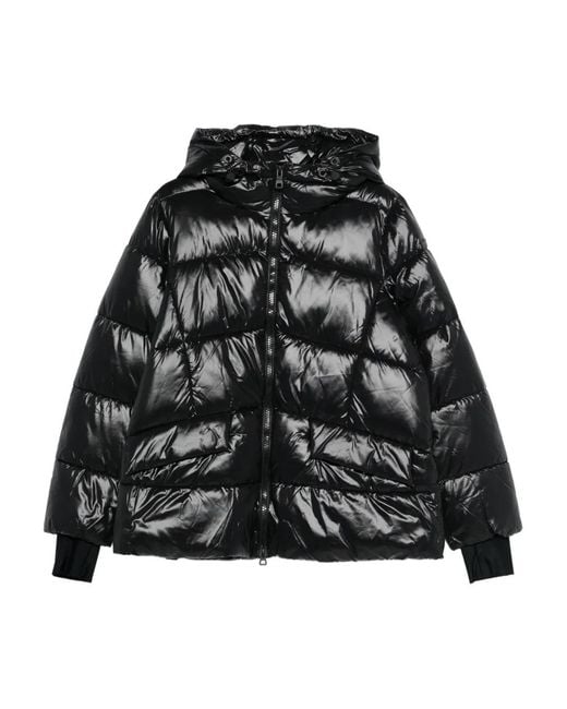 Plumífero Serilda con capucha Geox de color Black