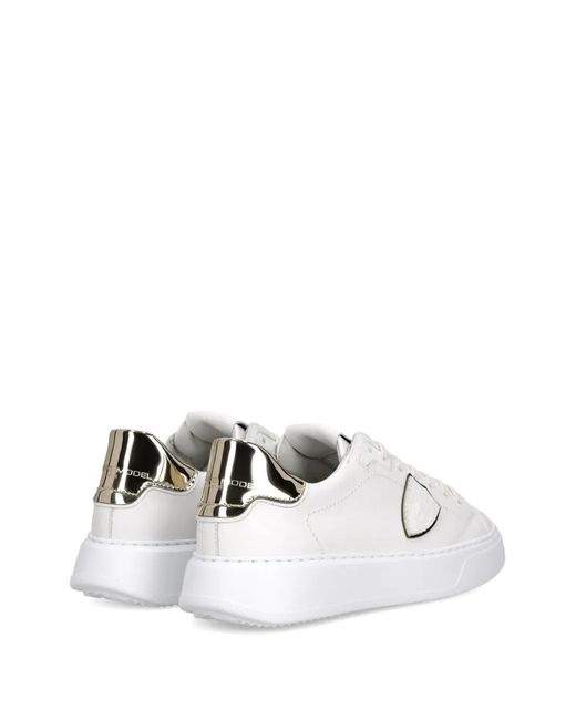 Philippe Model White Temple Low Leather Trainers
