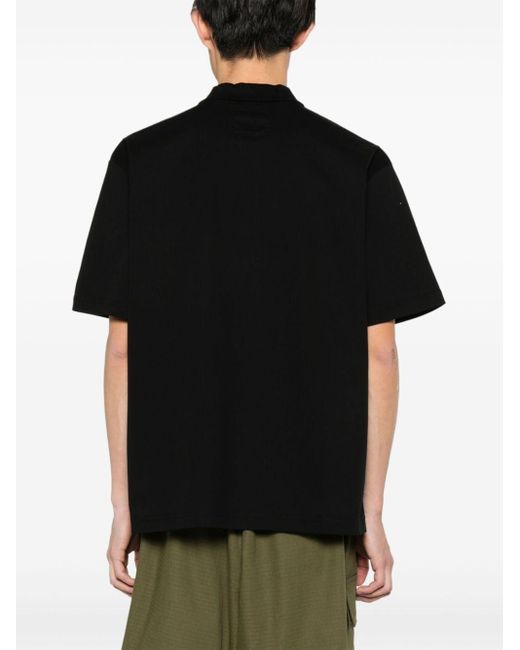 Sacai Black Half-zip Polo Shirt for men