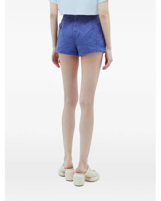 Max Mara Blue Patch-Pocket Shorts